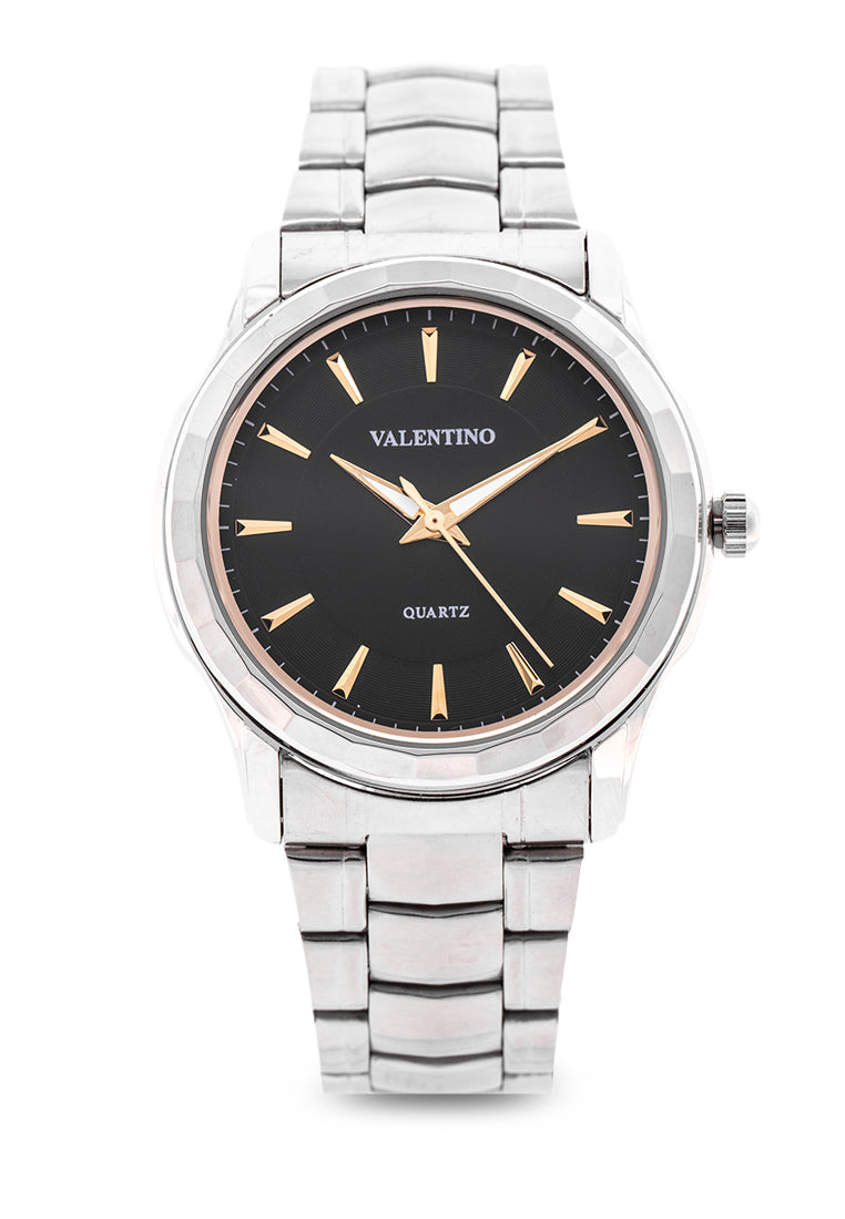 Valentino 20122253-BLK DIAL - GOLD INDEX Analog Stainless Band Watch for Men-Watch Portal Philippines