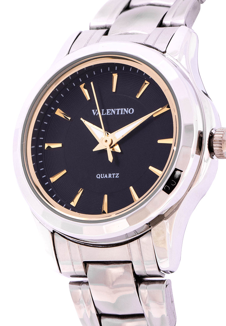 Valentino 20122254-BLK DIAL - GOLD INDEX Analog Stainless Band Watch for Women-Watch Portal Philippines