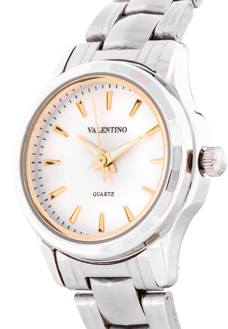 Valentino 20122254-WHT DIAL - GOLD INDEX Analog Stainless Band Watch for Women-Watch Portal Philippines