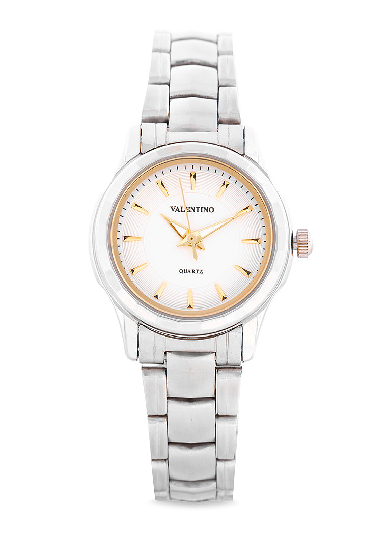 Valentino 20122254-WHT DIAL - GOLD INDEX Analog Stainless Band Watch for Women-Watch Portal Philippines
