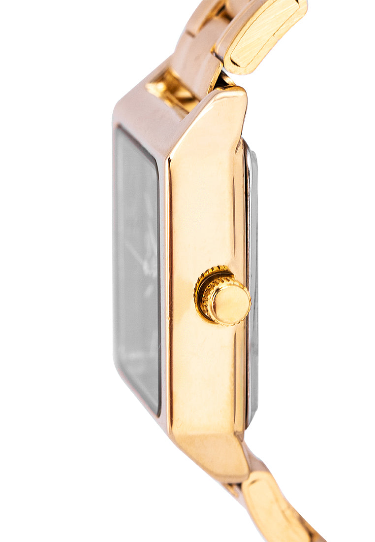 Valentino 20122256-GLD - BLACK DIAL NUMBERS Analog Stainless Steel Strap Watch for Women-Watch Portal Philippines