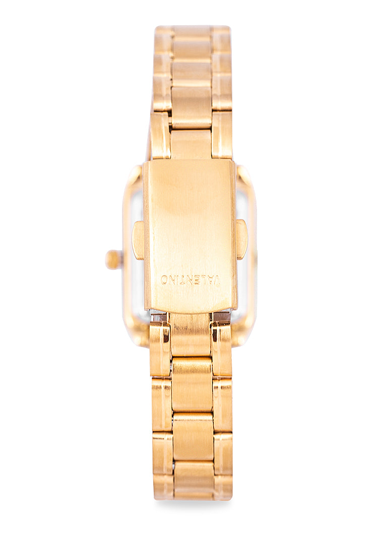 Valentino 20122256-GLD - BLACK DIAL NUMBERS Analog Stainless Steel Strap Watch for Women-Watch Portal Philippines