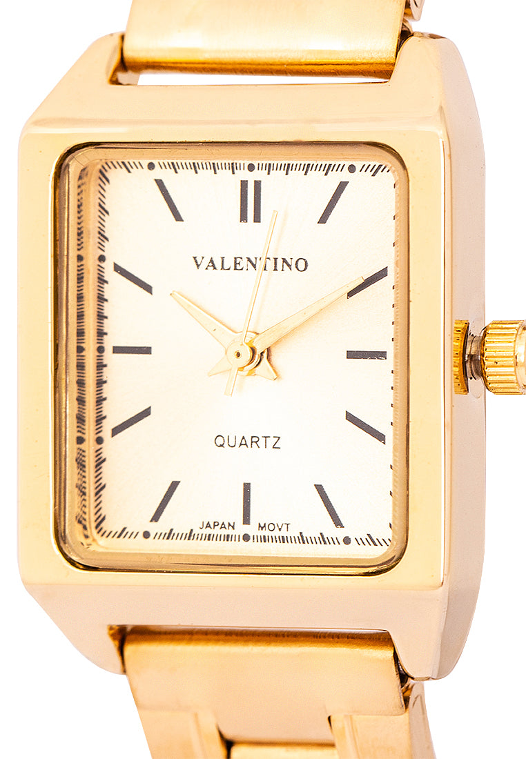Valentino 20122256-GLD - GOLD DIAL LINES Analog Stainless Steel Strap Watch for Women-Watch Portal Philippines
