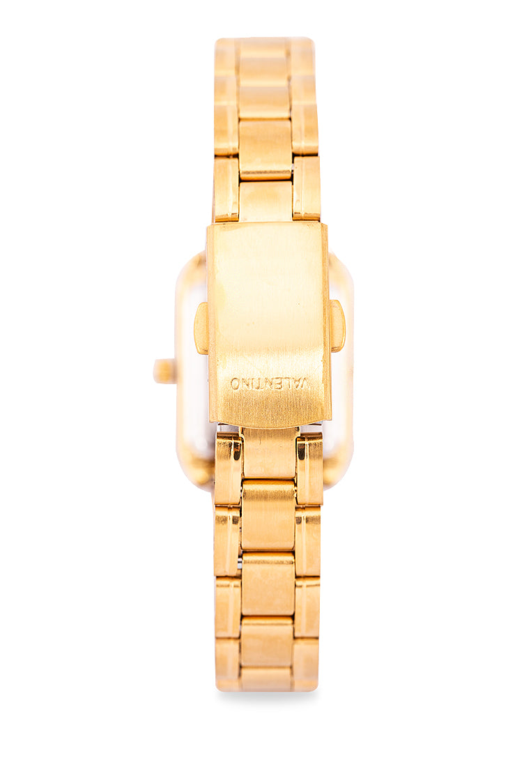 Valentino 20122256-GLD - GOLD DIAL LINES Analog Stainless Steel Strap Watch for Women-Watch Portal Philippines
