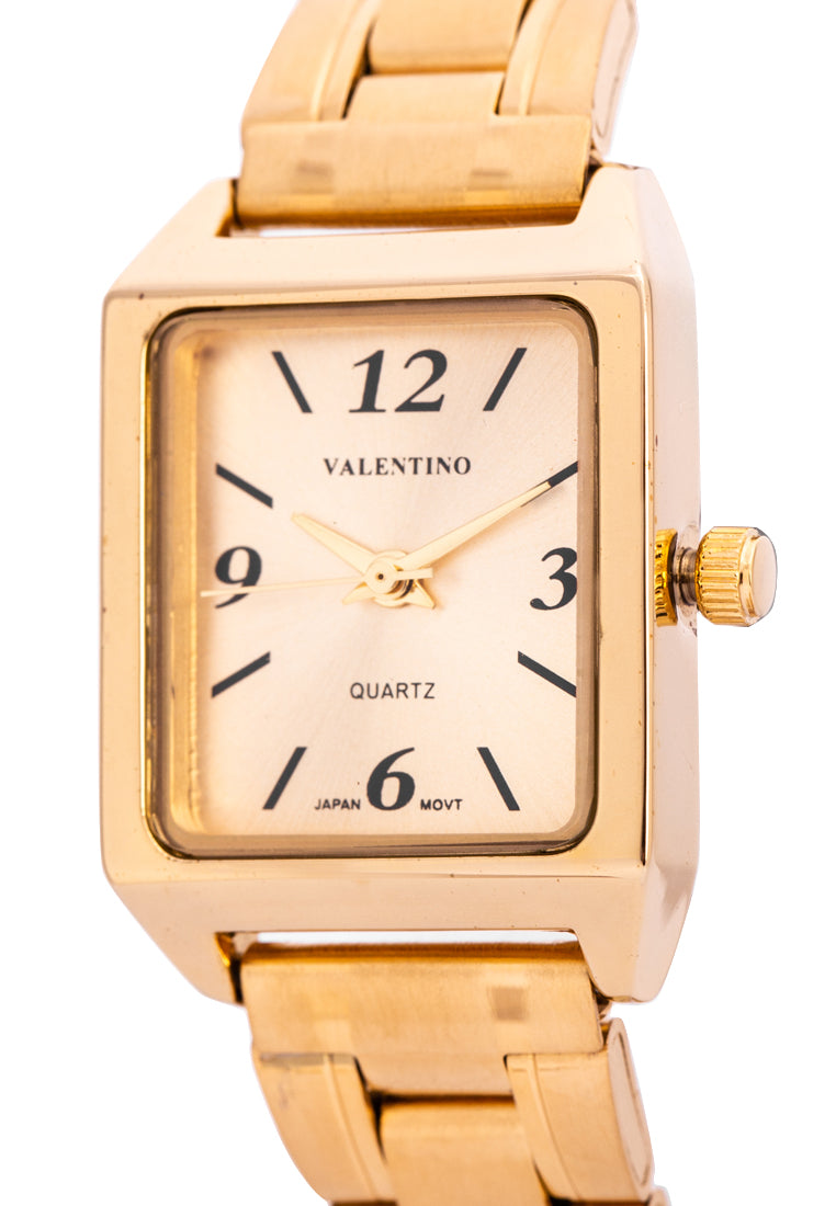 Valentino 20122256-GLD - GOLD DIAL NUMBERS Analog Stainless Steel Strap Watch for Women-Watch Portal Philippines