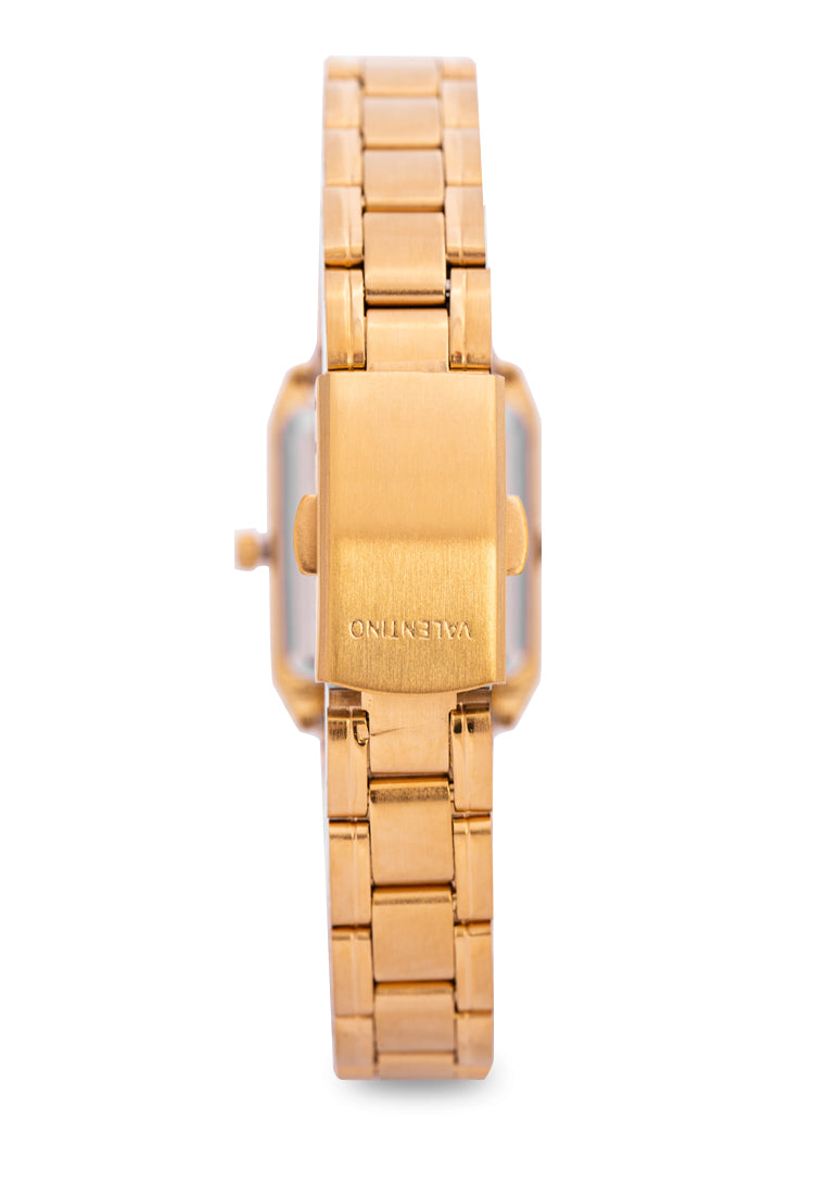 Valentino 20122256-GLD - GOLD DIAL NUMBERS Analog Stainless Steel Strap Watch for Women-Watch Portal Philippines