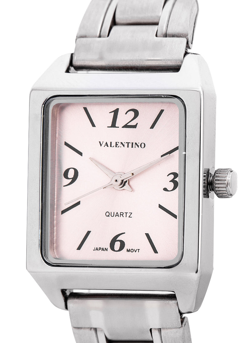Valentino 20122257-PINK DIAL - NUMBER Analog Stainless Steel Strap Watch for Women-Watch Portal Philippines