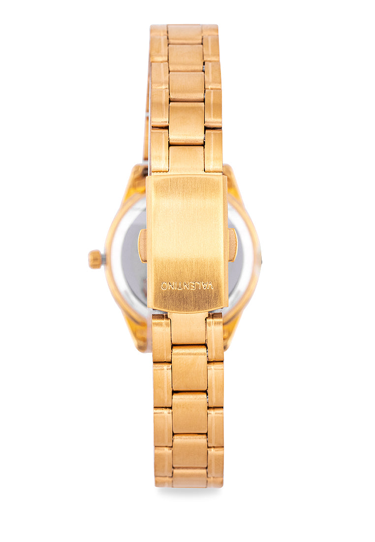 Valentino 20122258-GLD - BLACK DIAL Analog Stainless Band Watch for Women-Watch Portal Philippines