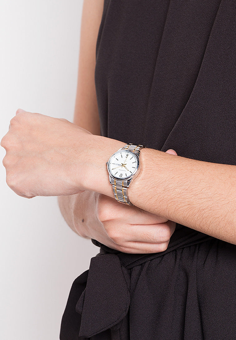 Valentino 20122258-TWO TONE - WHITE DIAL Analog Stainless Band Watch for Women-Watch Portal Philippines