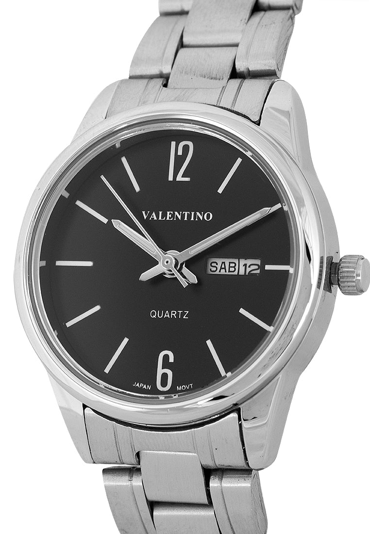 Valentino 20122259-BLACK DIAL Analog Stainless Steel Strap Watch for Women-Watch Portal Philippines