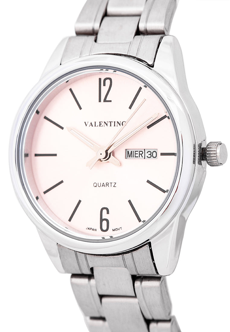 Valentino 20122259-PINK DIAL Analog Stainless Steel Strap Watch for Women-Watch Portal Philippines