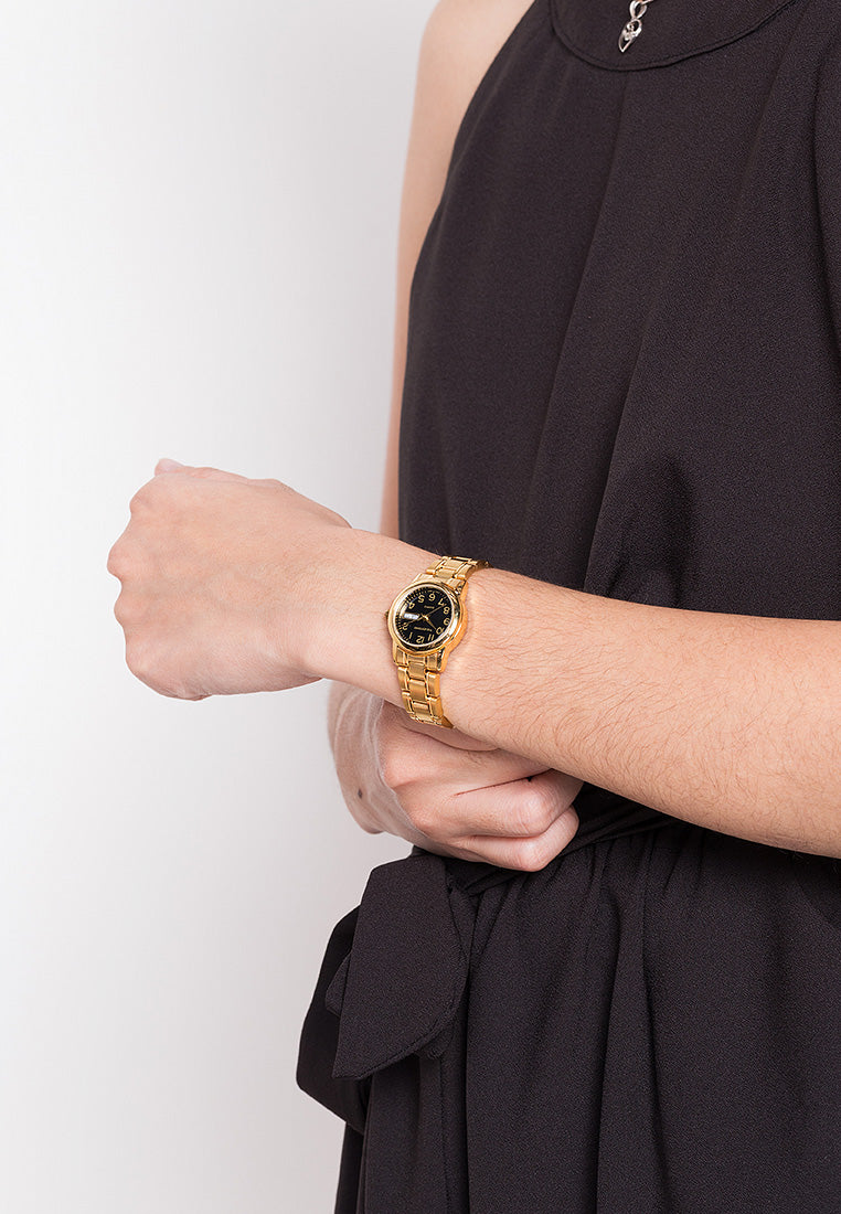 Valentino 20122260-GLD - BLACK DIAL Analog Stainless Band Watch for Women-Watch Portal Philippines