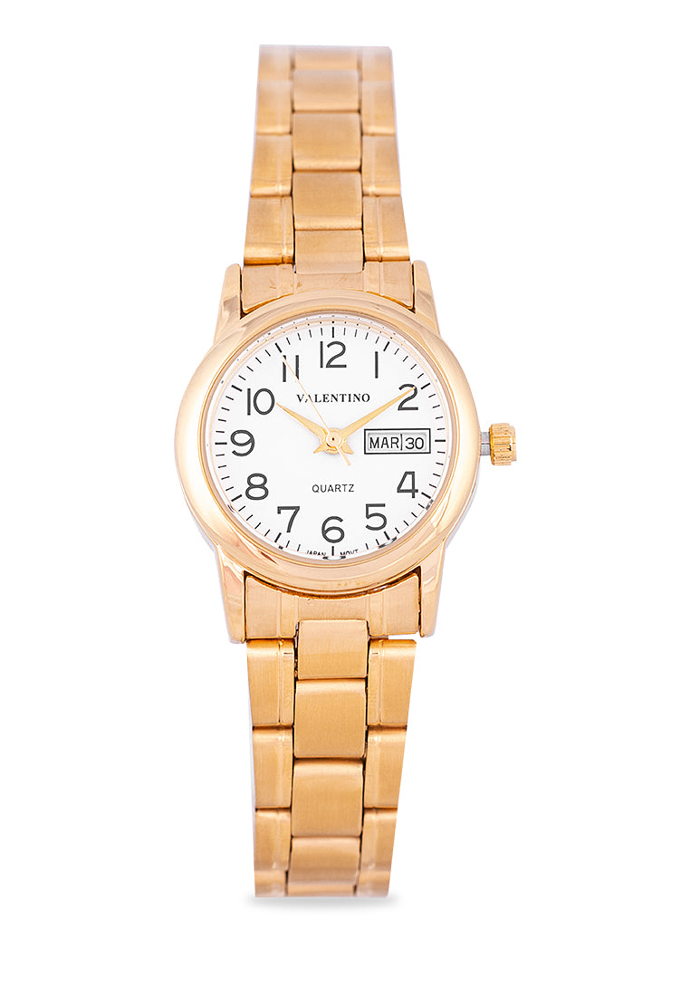 Valentino 20122260-GLD - GOLD DIAL Analog Stainless Band Watch for Women-Watch Portal Philippines