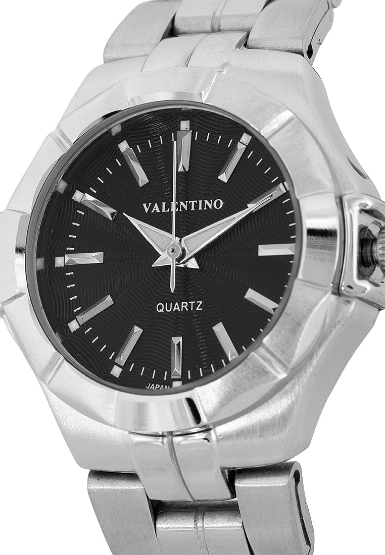 Valentino 20122263-SIL VES - BLK DIAL LINE Analog Stainless Band Watch for Women-Watch Portal Philippines