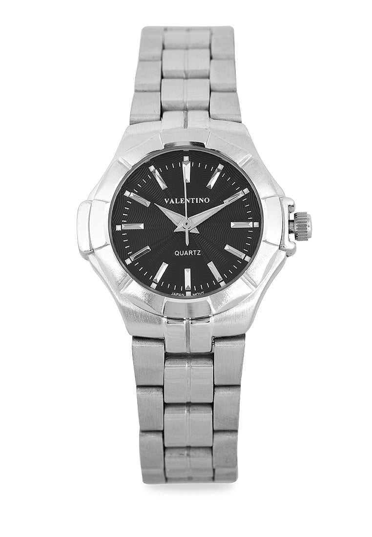 Valentino 20122263-SIL VES - BLK DIAL LINE Analog Stainless Band Watch for Women-Watch Portal Philippines