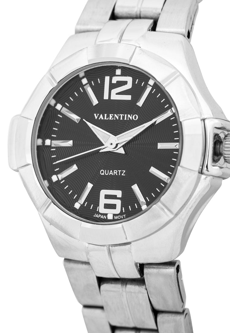 Valentino 20122263-SIL VES - BLK DIAL NUMBER Analog Stainless Band Watch for Women-Watch Portal Philippines