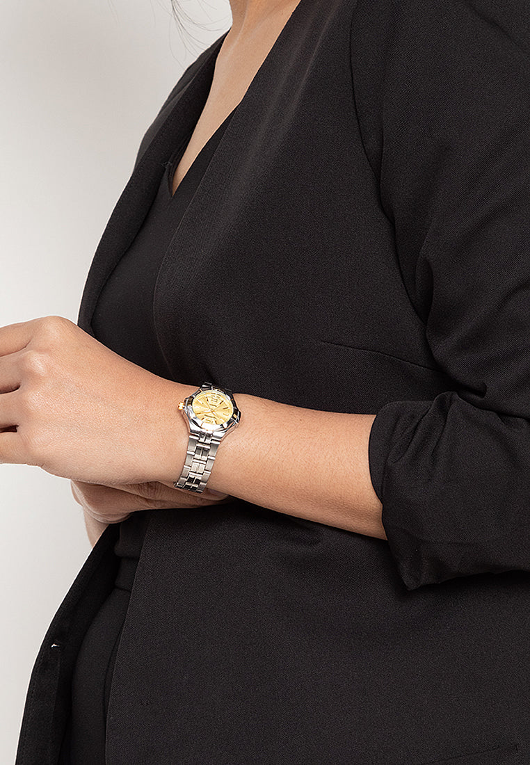 Valentino 20122263-TWO TONE VES - GLD DIAL NUMBER Analog Stainless Band Watch for Women-Watch Portal Philippines