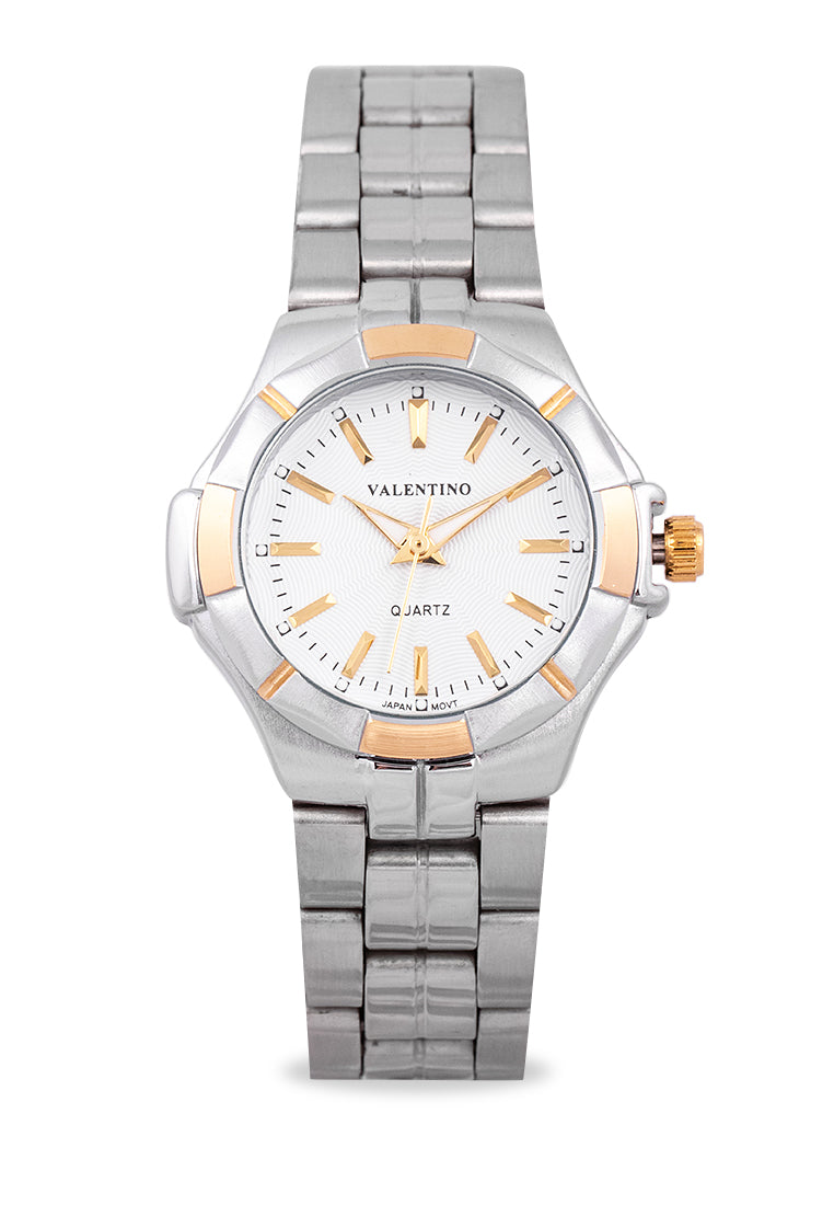 Valentino 20122263-TWO TONE VES - WHT DIAL LINE Analog Stainless Band Watch for Women-Watch Portal Philippines