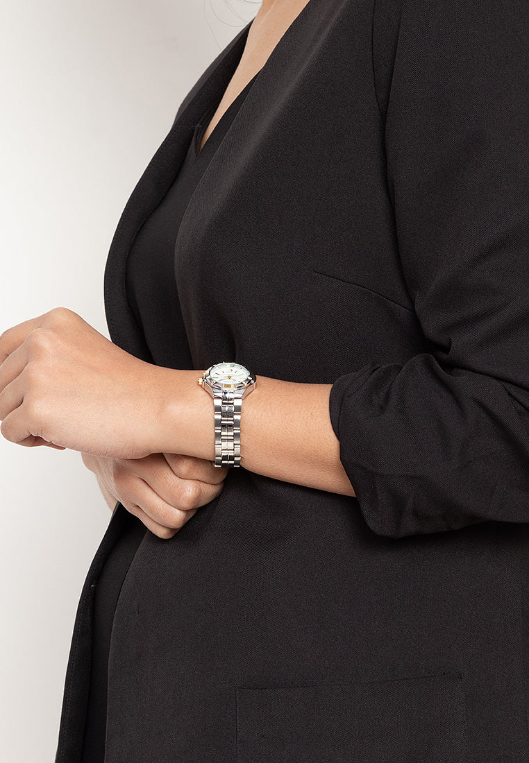 Valentino 20122263-TWO TONE VES - WHT DIAL NUMBER Analog Stainless Band Watch for Women-Watch Portal Philippines