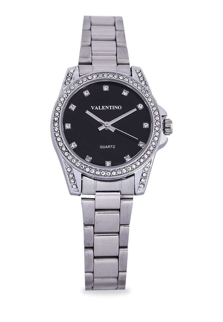 Valentino 20122291-BLACK DIAL Silver Stainless Steel Watch for Women-Watch Portal Philippines