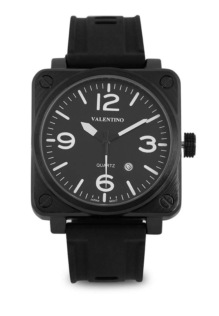 Valentino 20122292-BLK STP-BLK DL Rubber Strap for Men-Watch Portal Philippines