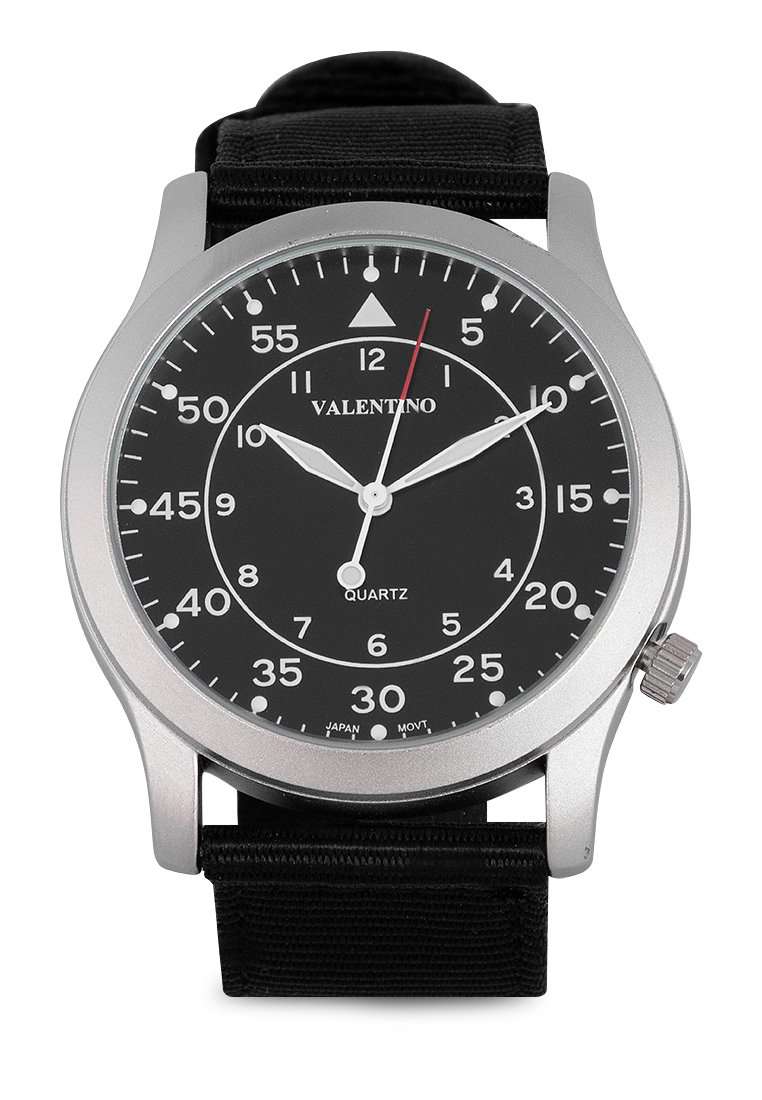 Valentino 20122296-BLACK Silver Stainless Watch for Men-Watch Portal Philippines