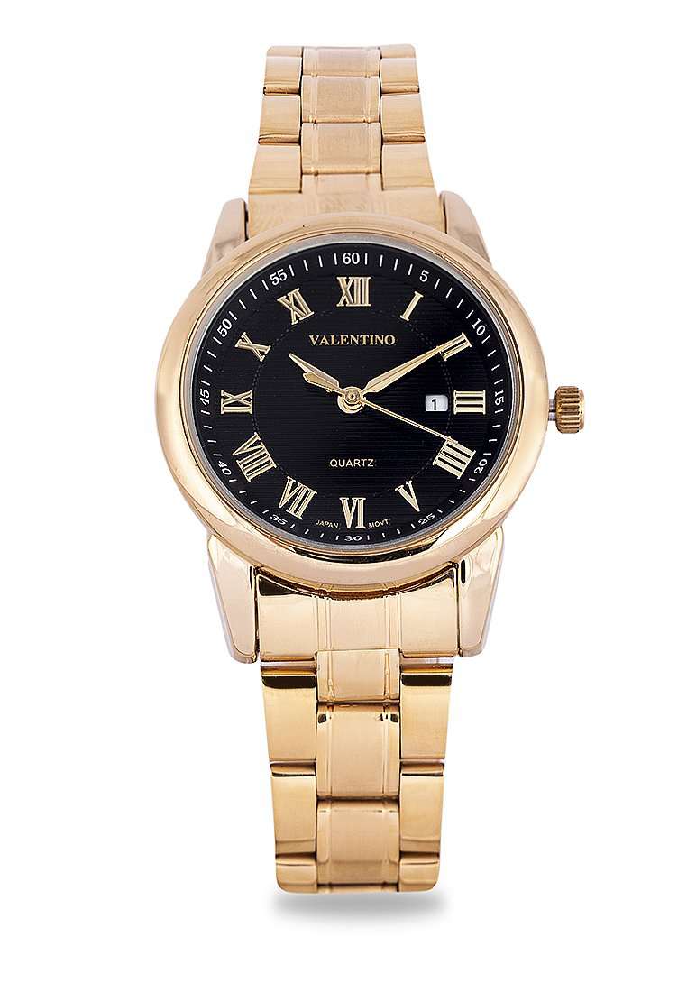 Valentino 20122298-BLACK DIAL Gold Strap Watch for Men-Watch Portal Philippines