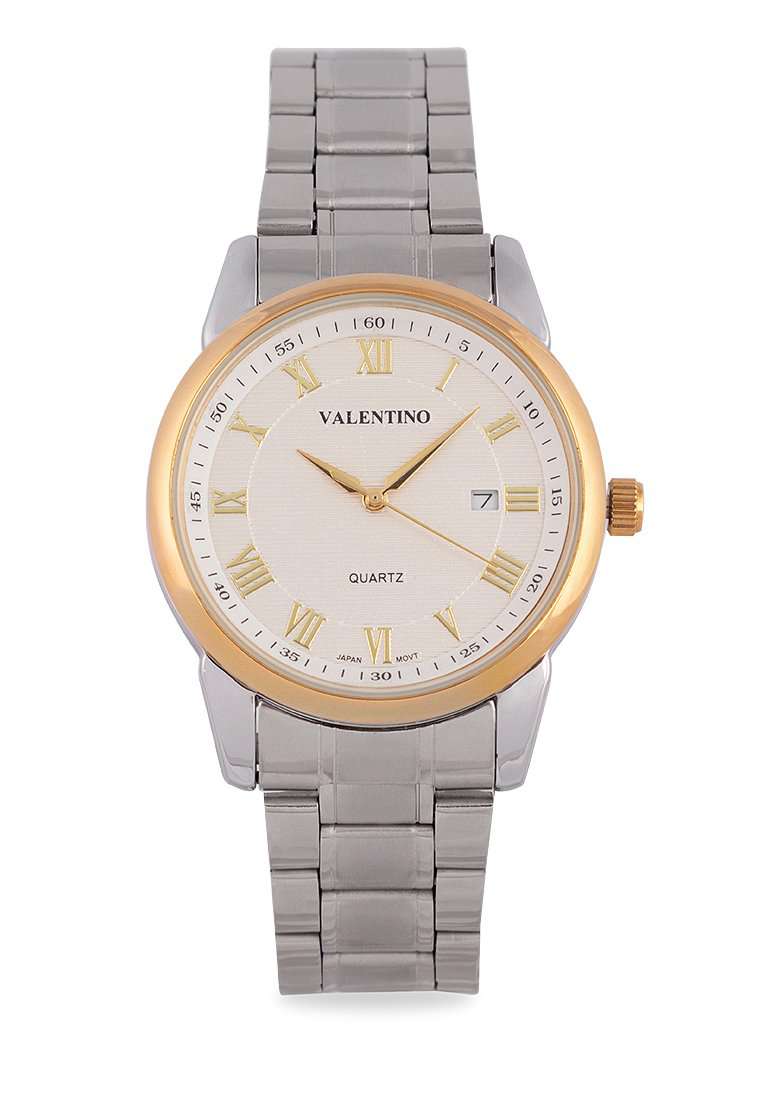 Valentino 20122299-GOLD RING-WHT DIAL Silver Strap for Men-Watch Portal Philippines