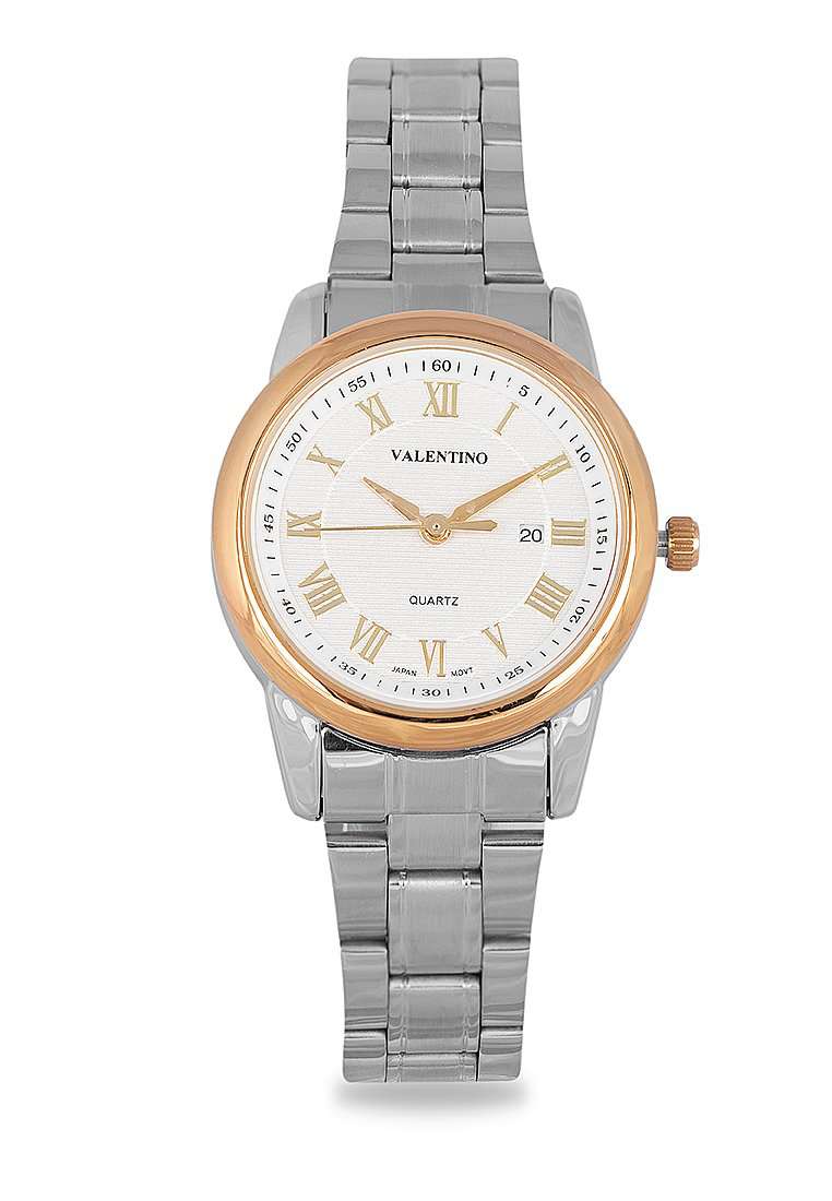 Valentino 20122300-GOLD RING-WHT DIAL Silver Strap for Women-Watch Portal Philippines