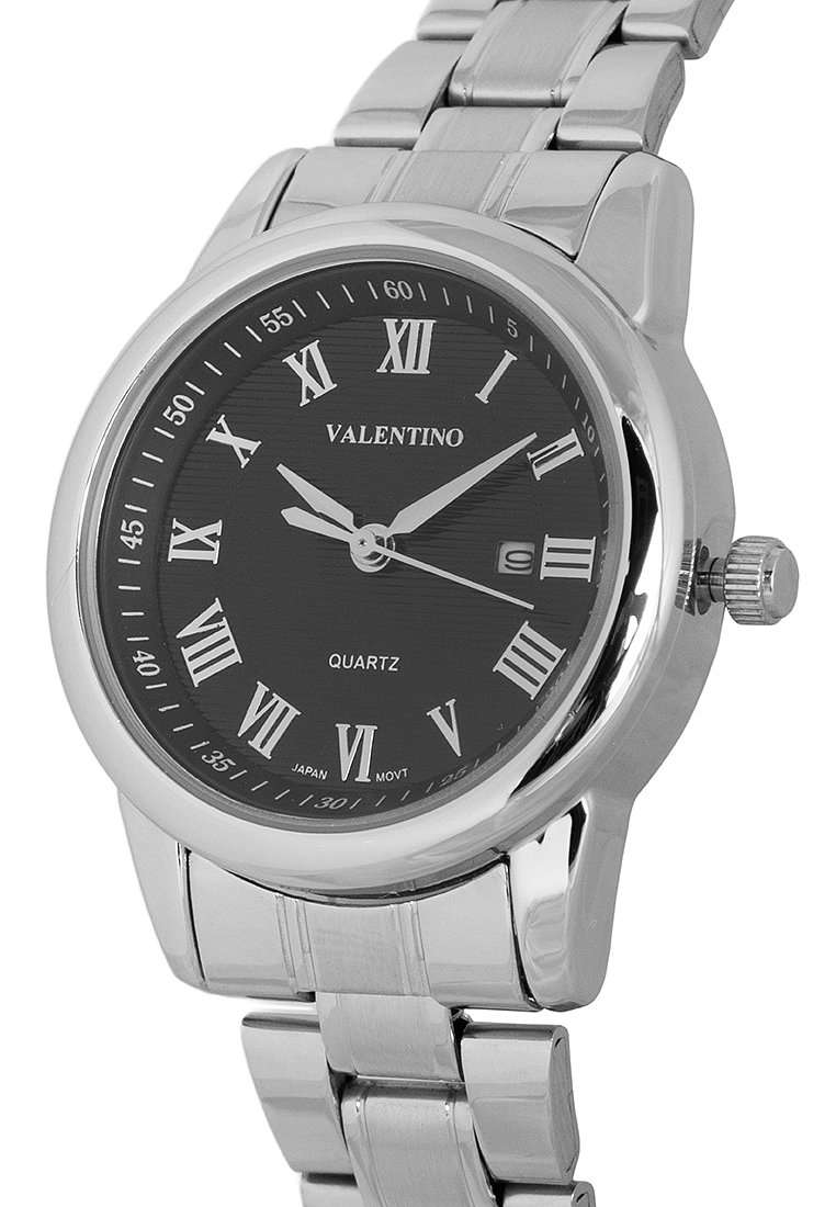 Valentino 20122300-SIL RING-BLK DIAL Silver Strap for Women-Watch Portal Philippines