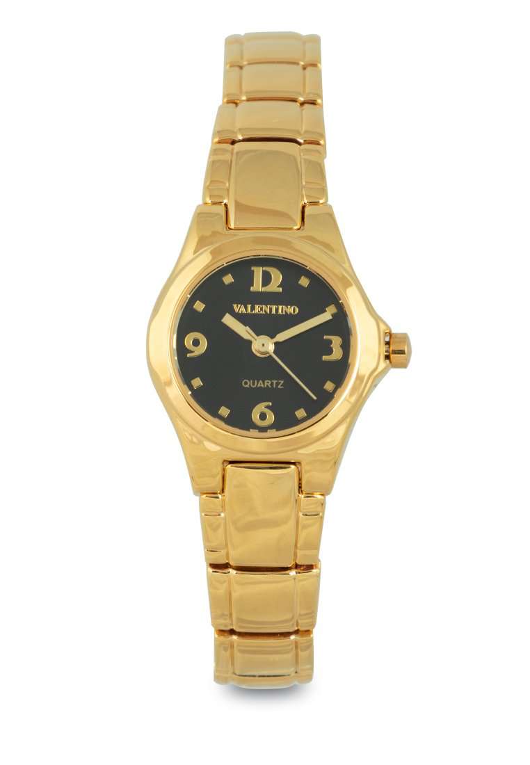 Valentino 20122307-BLACK DIAL Gold Stainless Steel Watch for Women-Watch Portal Philippines