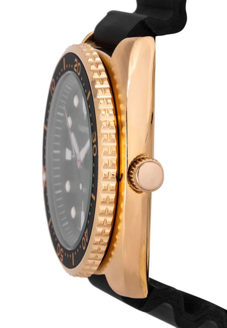 Valentino 20122313-GOLD CASE-BLK DL Rubber Strap Watch for Men-Watch Portal Philippines