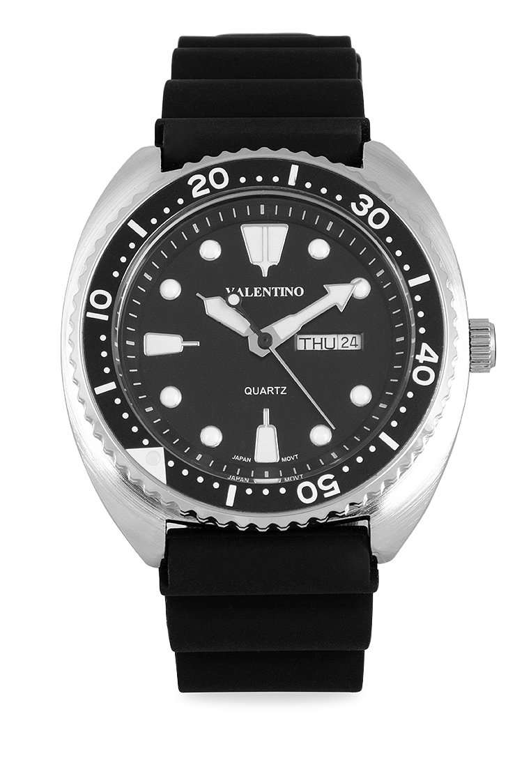 Valentino 20122314-BLK RING-BLK DL Rubber Strap for Men-Watch Portal Philippines