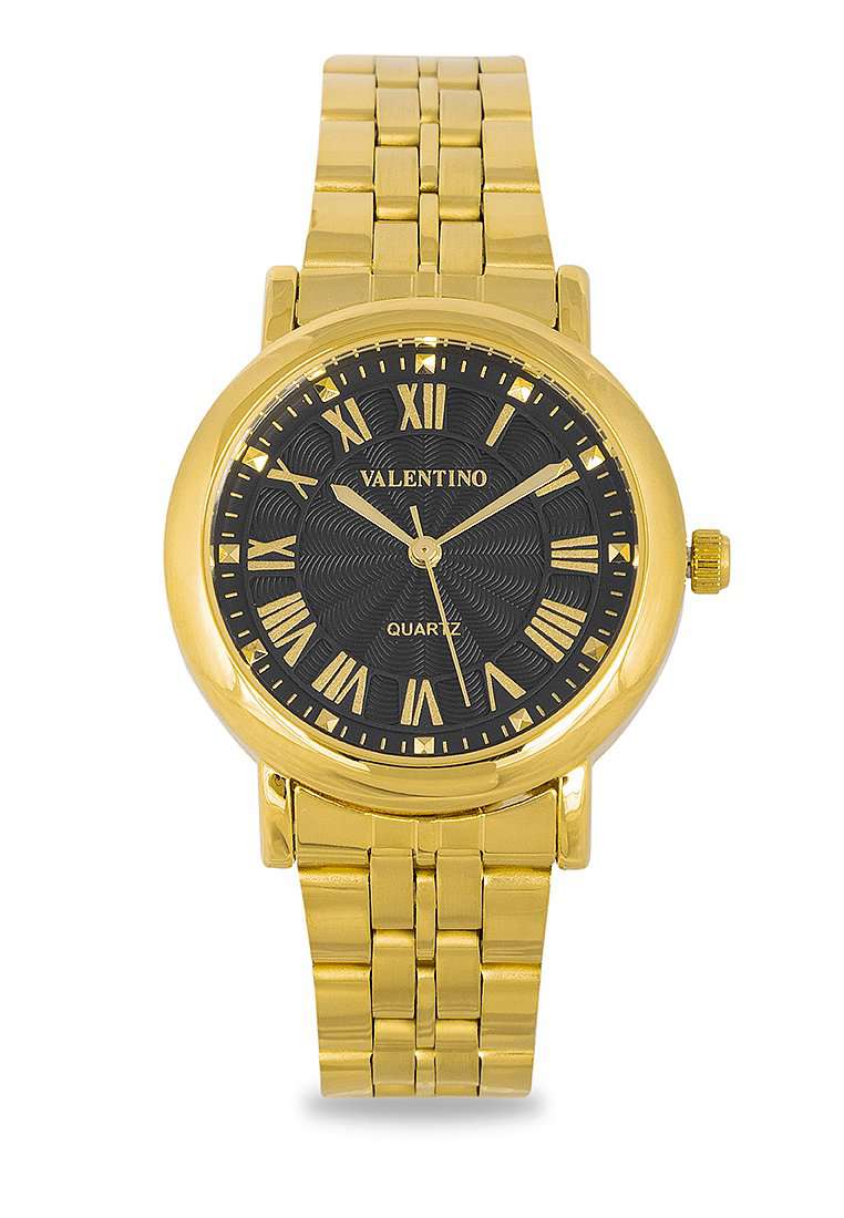 Valentino 20122325-BLACK DIAL Gold Stainless Watch for Women-Watch Portal Philippines