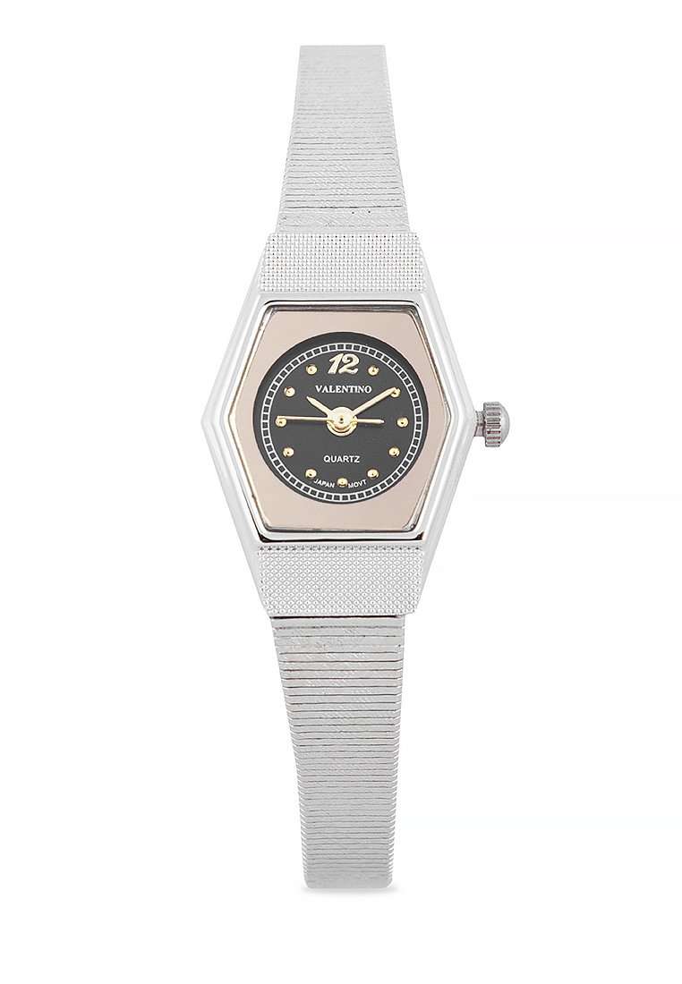 Valentino 20122335-BLACK DIAL Silver Strap Watch for Women-Watch Portal Philippines