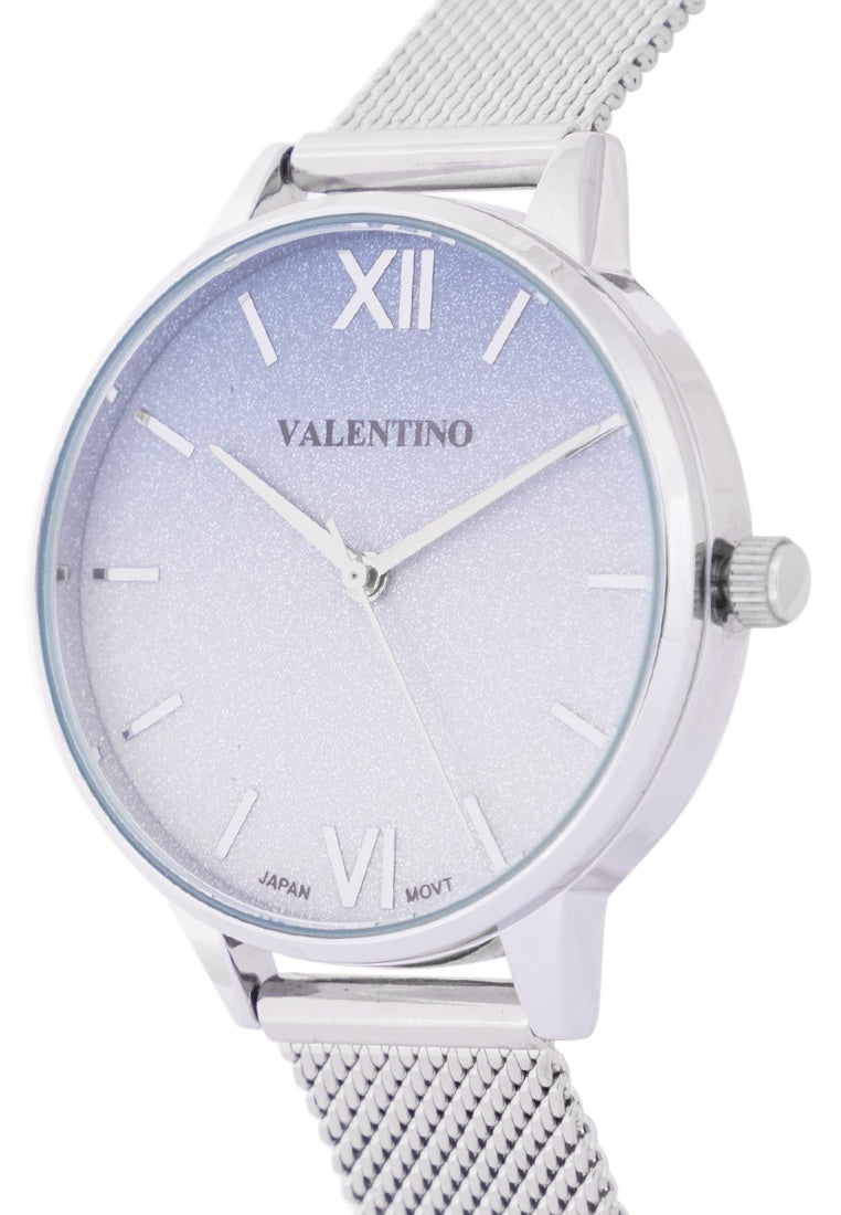 Valentino 20122341-SIL-BLUE DIAL Stainless Steel Strap Analog Watch for Women-Watch Portal Philippines