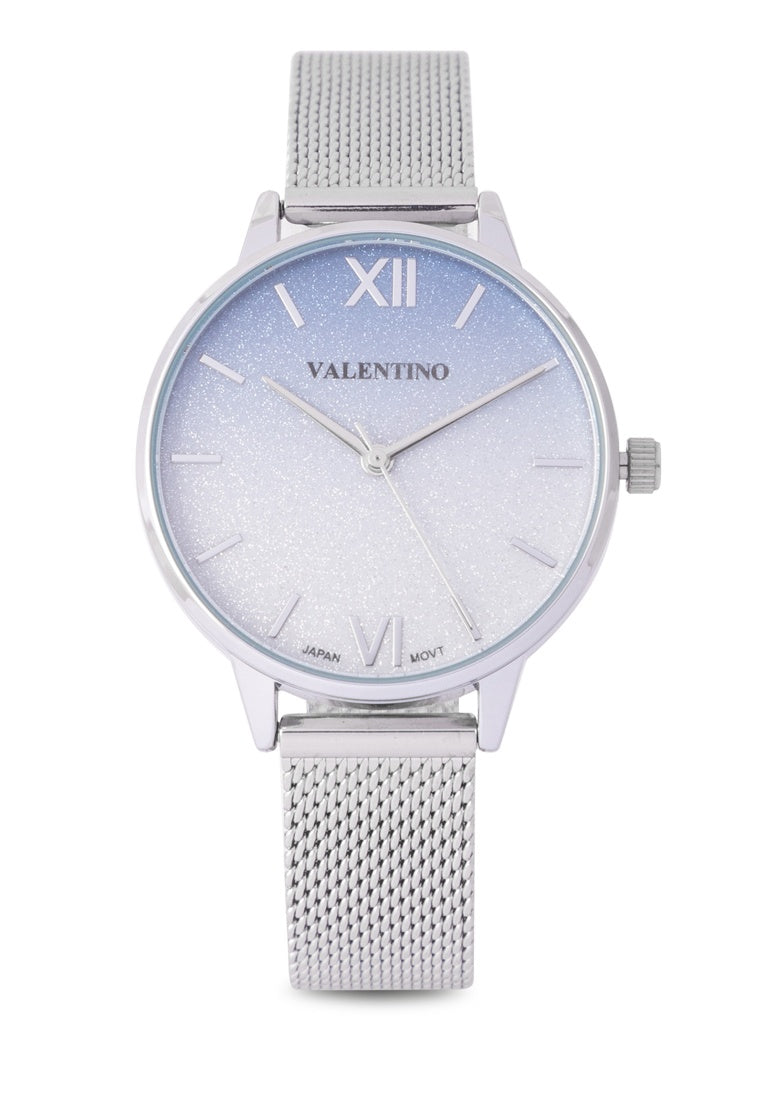 Valentino 20122341-SIL-BLUE DIAL Stainless Steel Strap Analog Watch for Women-Watch Portal Philippines