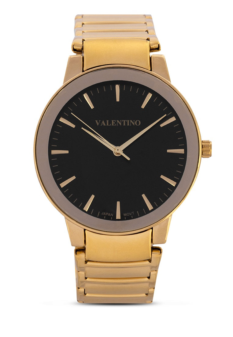 Valentino 20122355-BLACK DIAL Stainless Steel Strap Analog Watch for Men-Watch Portal Philippines