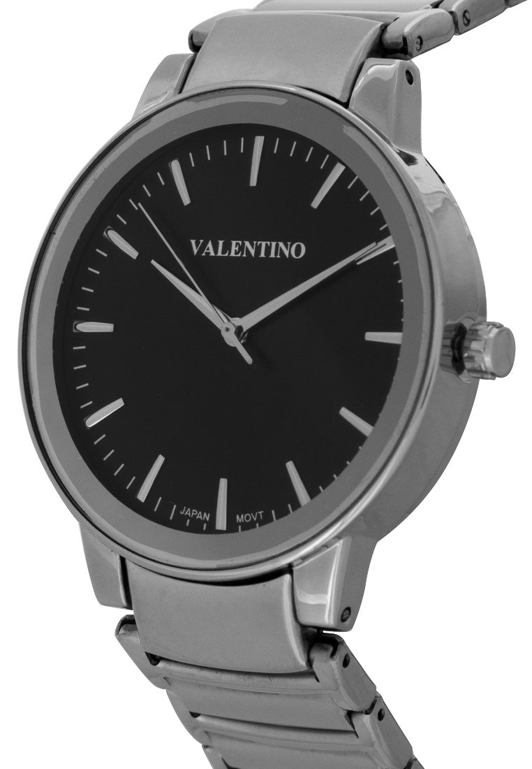 Valentino 20122356-BLACK DIAL Stainless Steel Strap Analog Watch for Men-Watch Portal Philippines