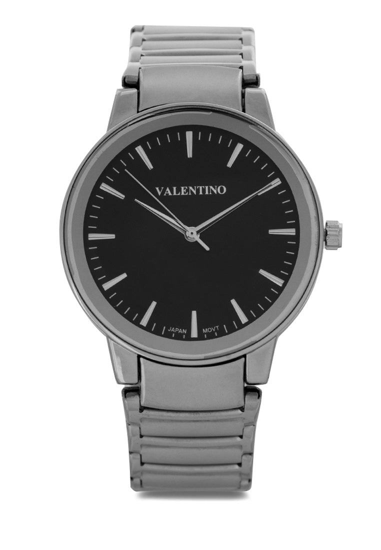 Valentino 20122356-BLACK DIAL Stainless Steel Strap Analog Watch for Men-Watch Portal Philippines