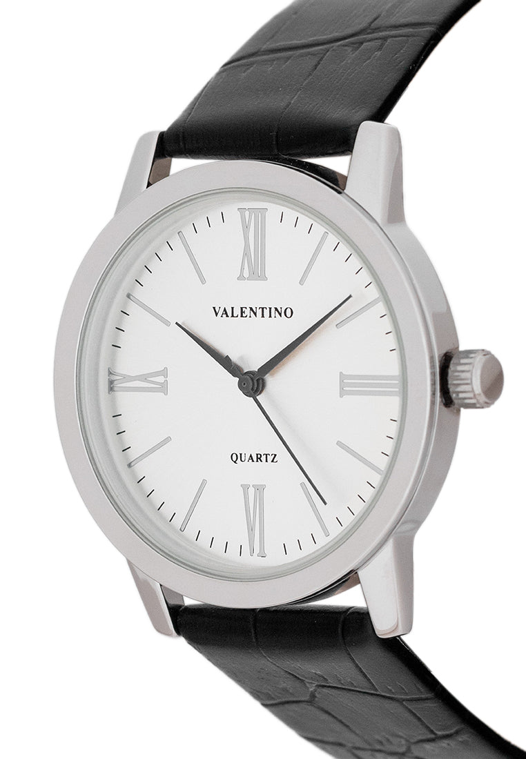 Valentino 20122367-SILVER DIAL Analog Leather Strap Watch for Men-Watch Portal Philippines