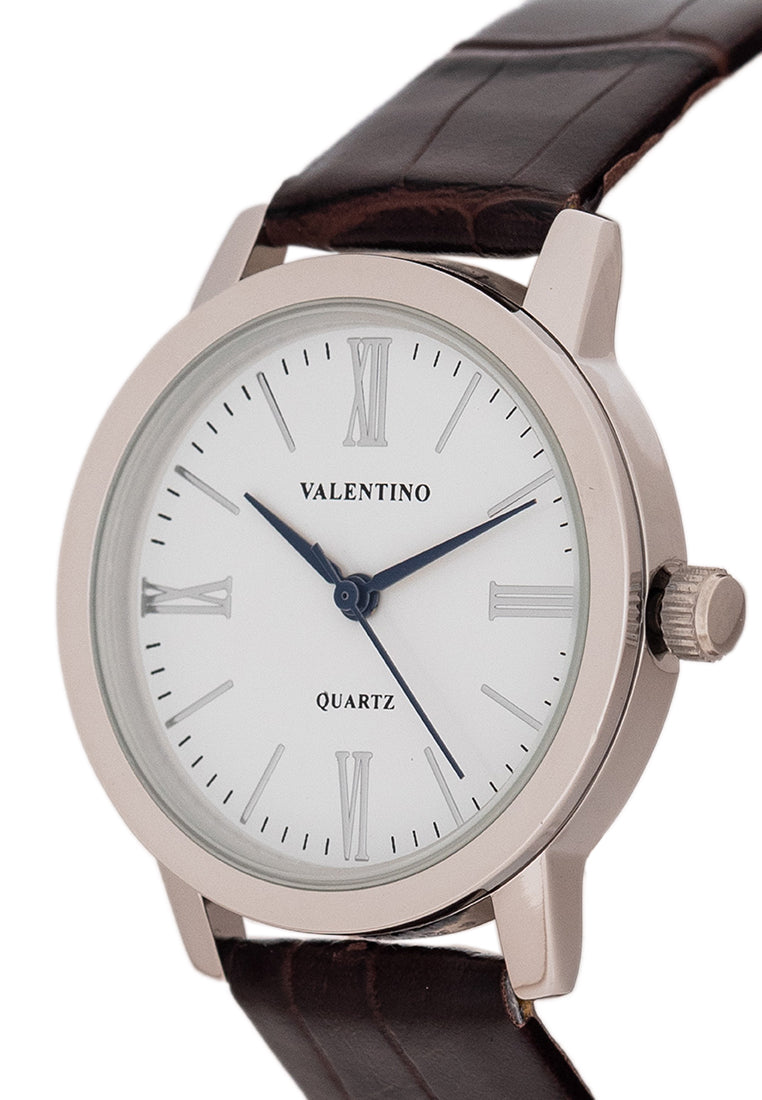Valentino 20122368-WHITE DIAL Analog Leather Strap Watch for Women-Watch Portal Philippines