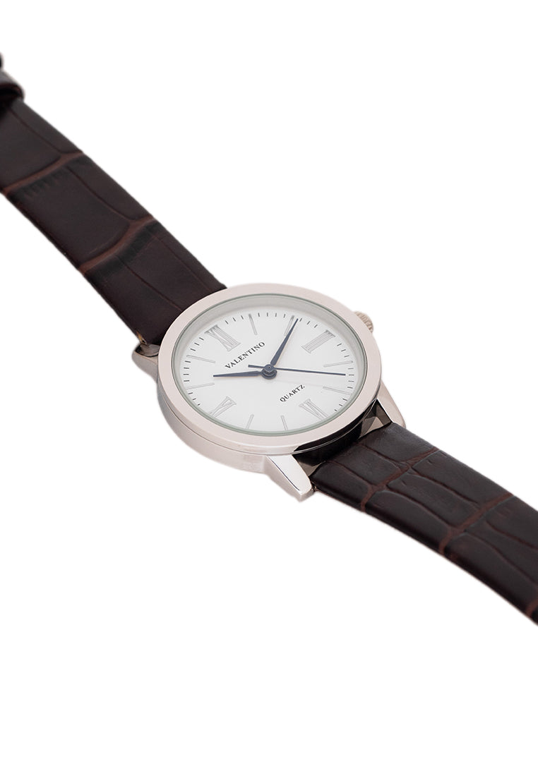 Valentino 20122368-WHITE DIAL Analog Leather Strap Watch for Women-Watch Portal Philippines
