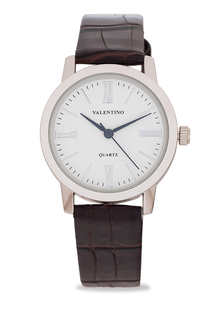 Valentino 20122368-WHITE DIAL Analog Leather Strap Watch for Women-Watch Portal Philippines