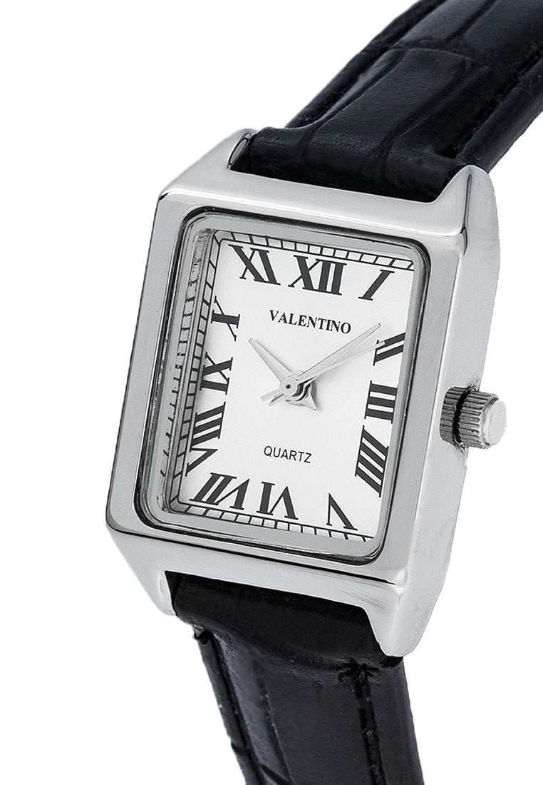 Valentino 20122376-BLK STRAP - BLACK DIAL Leather Strap Analog Watch for Women-Watch Portal Philippines