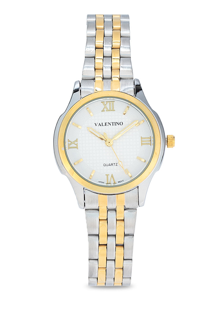 Valentino 20122377-TWO TONE - WHITE DIAL Stainless Steel Strap Analog Watch for Women