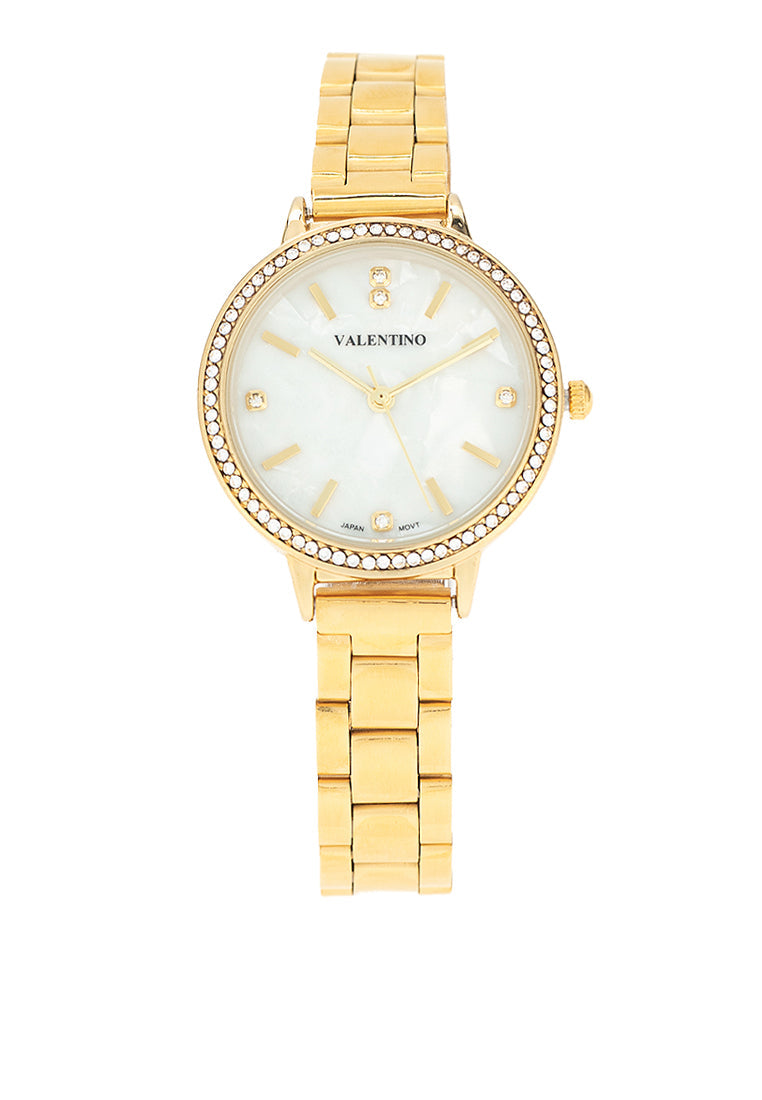 Valentino 20122379-GOLD - MOP DIAL Stainless Steel Strap Analog Watch for Women-Watch Portal Philippines