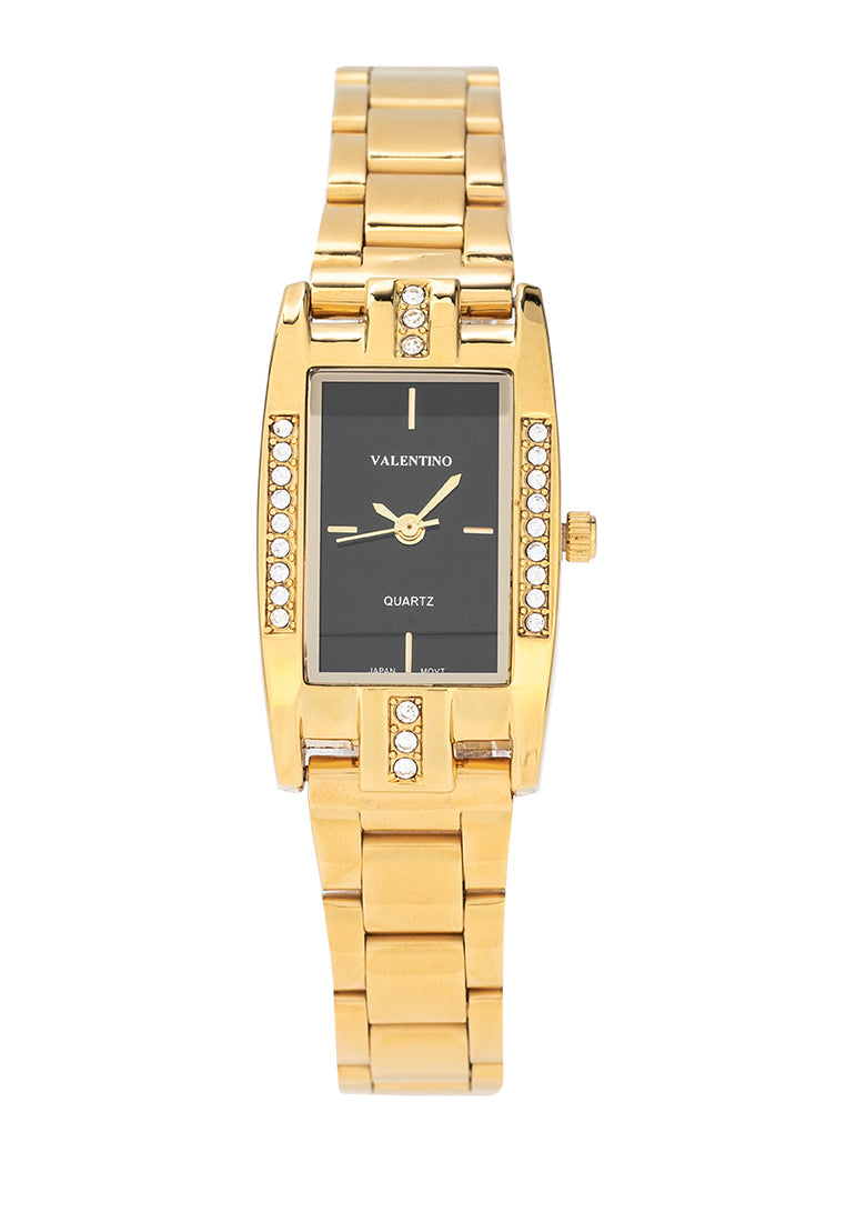 Valentino 20122382-BLACK DIAL Stainless Steel Strap Analog Watch for Women-Watch Portal Philippines