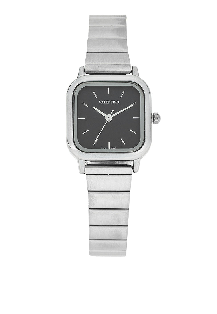 Valentino 20122391-BLACK DIAL Stainless Steel Strap Analog Watch for Women-Watch Portal Philippines
