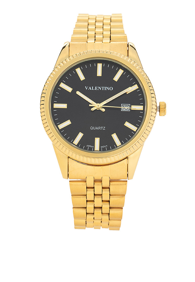 Valentino 20122392-BLACK DIAL Stainless Steel Strap Analog Watch for Men-Watch Portal Philippines